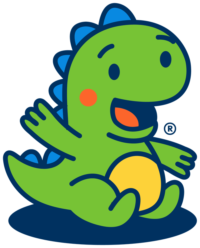 Dinosaurio mascota de Rolling Playhouse